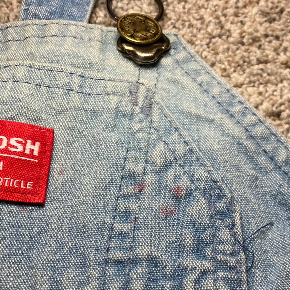 Vintage OshKosh Bgosh Vestbak Denim Overalls Light Wash Tractor Cuff Kids - Picture 11 of 12
